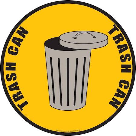 Superior Mark Floor Sign, Rubber, Trash Can, 17.5in RFS0347